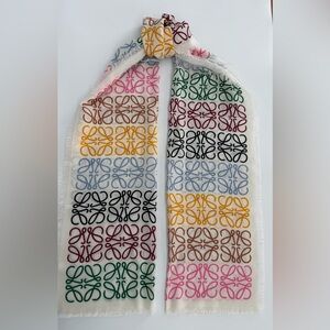 LOEWE
Fringed Printed Wool, Silk And Cashmere-blend Scarf